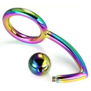 BQS - Penisring med Analkule, Regnbue