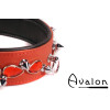 Avalon - DEFIANCE - Collar med Spisse Nagler og Røde Stener - Rødt og Svart Avalon - DEFIANCE - Collar med Spisse Nagler og Røde Stener - Rødt og Svart