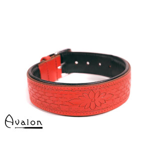 Avalon - JOURNEY - Collar med nydelig mønster - Rødt og Sort 