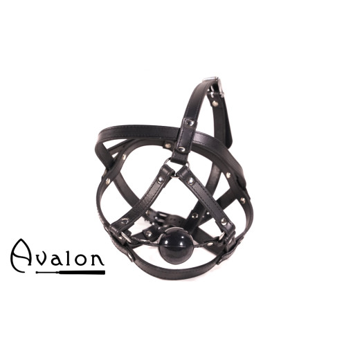 Avalon - TRAPPED - Hodeharness i lær med gag Avalon - TRAPPED - Hodeharness i lær med gag