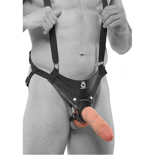 King Cock - Lederhosen hul strap-on - Lys Hudfarge