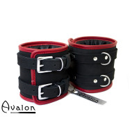 Avalon - CONTROL - Ekstra brede Håndcuffs Svart og Rød