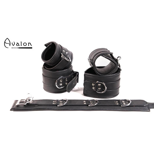 Avalon - DENY - Collar og Cuffs, 5 deler, Svart