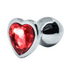 BQS - Buttplug med Hjertekrystall - Rød - Medium
