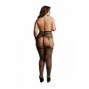 Le Desir - Suspender Pantyhose av netting og rhinestones - Plus Size