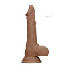 RealRock - Dildo med pung - 7" / 17 cm - Tan RealRock - Dildo med pung - 7" / 17 cm - Tan