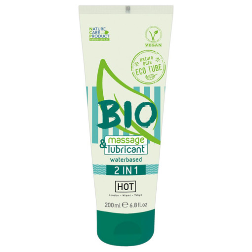 HOT - Bio Massasje og Glidemiddel - Vannbasert 200ml HOT - Bio Massasje og Glidemiddel - Vannbasert 200ml