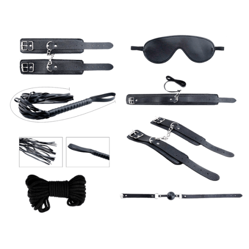 Alive - Secret Desires - Bondagesett med 8 deler - Sort 