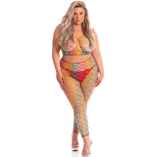 Pink Lipstick - Rainbow Stockings - Queen Size