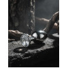 BQS - Buttplugg i metall med blank krystall - Medium