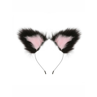 BQS - Ører med hårbøyle Sort og Rosa