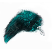 BQS - Buttplug med Sort og Blå Hale - Small