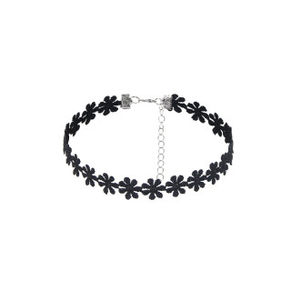 Gnist - Choker med blomsterdetaljer - 02 - Sort