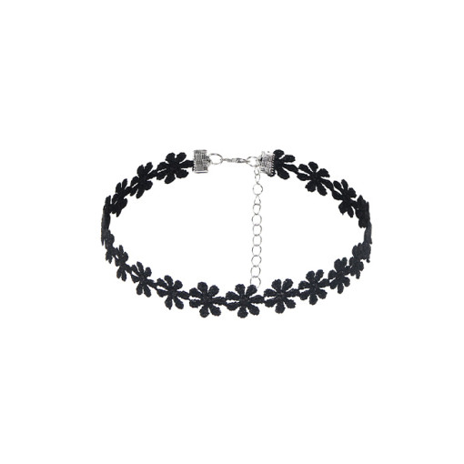 Gnist - Choker med blomsterdetaljer - 02 - Sort