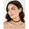 Gnist - Choker med Blomsterdetaljer - 05 - Sort