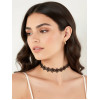 Gnist - Choker med Blomsterdetaljer - 05 - Sort