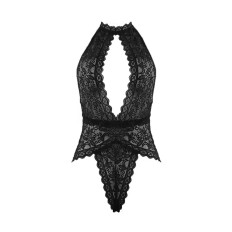 Gnist Undertøy - Halterneck Body med Blonder – Sort