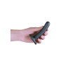 OUCH! - Smooth Silicone - Enkel dildo med sugekopp - Gun Metall