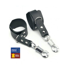 Red Leather - Lær Suspension Cuffs med Antipanikklås