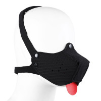 Neoprene Puppy Muzzle - Neoprene munnkurv med tunge - Sort