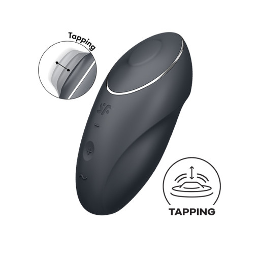 Satisfyer - Tap & Climax - Tappende Klitorisvibrator - Mørk Grå