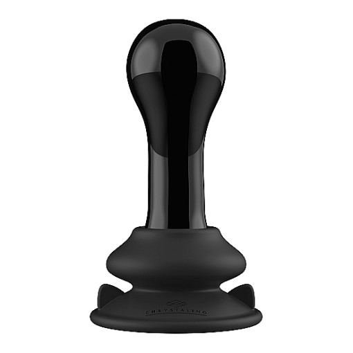Chrystalino - Globy - Sort glassdildo med vibrasjon og sugekopp Chrystalino - Globy - Sort glassdildo med vibrasjon og sugekopp