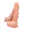 RealRock - Dildo med pung - 10" / 27 cm - Lys hudfarge