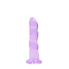 Realrock – Crystal Clear – Enkel dildo med sugekopp – Lilla - 17 cm