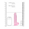Realrock – Crystal Clear – Realistisk Dildo med Pung – Rosa - 15 cm