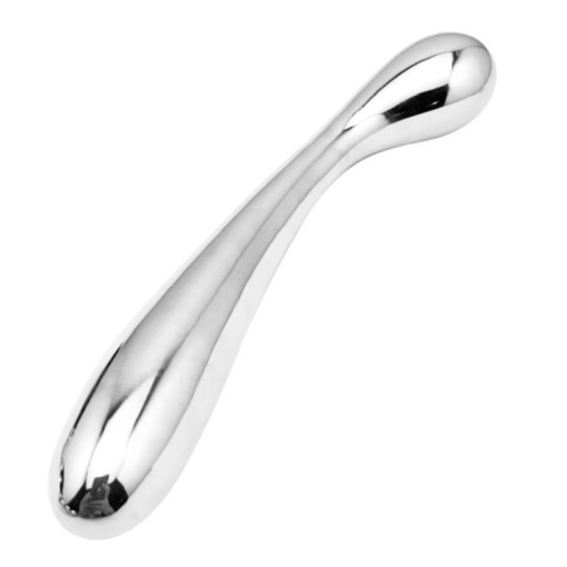 BQS - Ståldildo med bøy på en side  for G- og P-punktstimulering