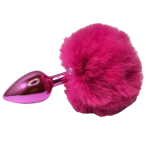BQS - Buttplug med rosa plugg og rosa kaninhale BQS - Buttplug med rosa plugg og rosa kaninhale