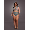 Le Desir - Key-Hole Fishnet Undertøysett - 2XL-4XL - Blå 