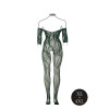 Le Desir - Sexy Catsuit med netting og blomstermønster - Queen Size 2XL-5XL - Grønn 