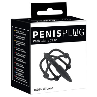 Penisplug - Dilator med glansbur - Silikon 