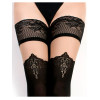 Ballerina Secret - Sensuelle - Sorte strømper kant og mønster ved kne - Hold up 