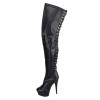 Erogance - Lårhøye Boots - D3063 - Sort
