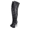 Erogance - Lårhøye Boots - D3063 - Sort