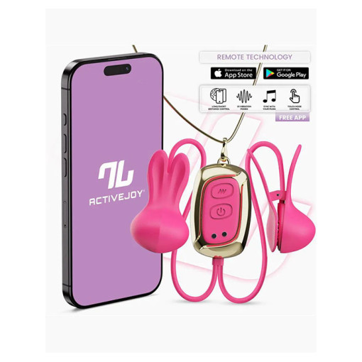 Intoyou - Tickly - Vibrerende brystklyper med kjede og app - Rosa  Intoyou - Tickly - Vibrerende brystklyper med kjede og app - Rosa