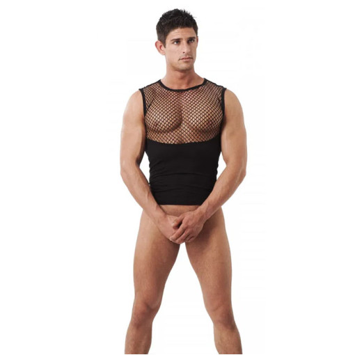 Amorable - Tank top i delvis netting Amorable - Tank top i delvis netting