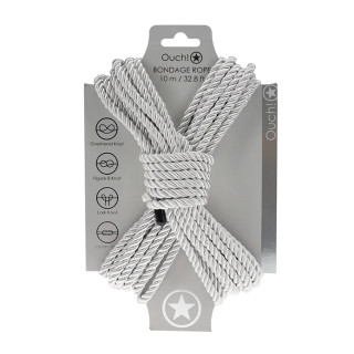 Ouch! Bondagetau - 10 meter - 6mm - Sølv