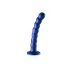 OUCH! - Beaded Silicone - Dildo med sugekopp - 16,5 cm - Blå