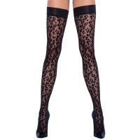 Cottelli Legwear - Limited Edition - Hold Up Strømper Med Leopardmønster
