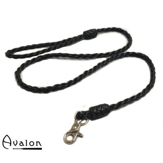 Avalon - KILGHARRAH - Lærlenke med Lærhåndtak Svart